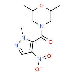 ChemSpider 2D Image | (2,6-Dimethyl-4-morpholinyl)(1-methyl-4-nitro-1H-pyrazol-5-yl)methanone | C11H16N4O4
