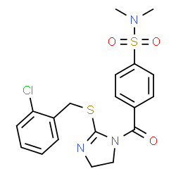 ChemSpider 2D Image | 4-({2-[(2-Chlorobenzyl)sulfanyl]-4,5-dihydro-1H-imidazol-1-yl}carbonyl)-N,N-dimethylbenzenesulfonamide | C19H20ClN3O3S2
