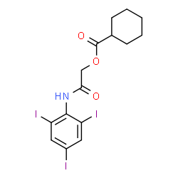 ChemSpider 2D Image | 2-Oxo-2-[(2,4,6-triiodophenyl)amino]ethyl cyclohexanecarboxylate | C15H16I3NO3