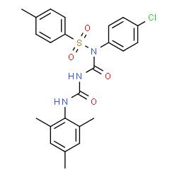 ChemSpider 2D Image | N-(4-Chlorophenyl)-N-[(mesitylcarbamoyl)carbamoyl]-4-methylbenzenesulfonamide | C24H24ClN3O4S