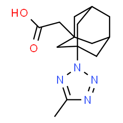 ChemSpider 2D Image | [3-(5-Methyl-2H-tetrazol-2-yl)adamantan-1-yl]acetic acid | C14H20N4O2