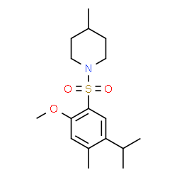 ChemSpider 2D Image | 1-[(5-Isopropyl-2-methoxy-4-methylphenyl)sulfonyl]-4-methylpiperidine | C17H27NO3S