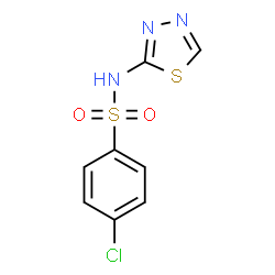 ChemSpider 2D Image | 4-Chloro-N-(1,3,4-thiadiazol-2-yl)benzenesulfonamide | C8H6ClN3O2S2