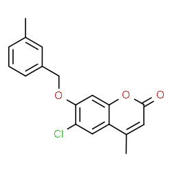 ChemSpider 2D Image | 6-Chloro-4-methyl-7-[(3-methylbenzyl)oxy]-2H-chromen-2-one | C18H15ClO3
