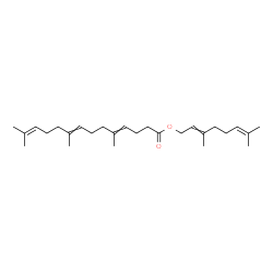 ChemSpider 2D Image | 3,7-Dimethyl-2,6-octadien-1-yl 5,9,13-trimethyl-4,8,12-tetradecatrienoate | C27H44O2