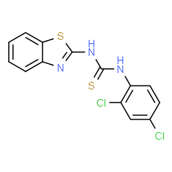 ChemSpider 2D Image | 1-(1,3-Benzothiazol-2-yl)-3-(2,4-dichlorophenyl)thiourea | C14H9Cl2N3S2