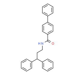 ChemSpider 2D Image | N-(3,3-Diphenylpropyl)-4-biphenylcarboxamide | C28H25NO