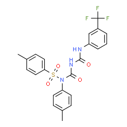 ChemSpider 2D Image | 4-Methyl-N-(4-methylphenyl)-N-({[3-(trifluoromethyl)phenyl]carbamoyl}carbamoyl)benzenesulfonamide | C23H20F3N3O4S