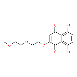 ChemSpider 2D Image | 5,8-Dihydroxy-2-[2-(2-methoxyethoxy)ethoxy]-1,4-naphthoquinone | C15H16O7