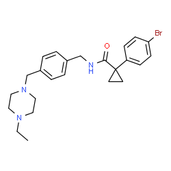 ChemSpider 2D Image | 1-(4-Bromophenyl)-N-{4-[(4-ethyl-1-piperazinyl)methyl]benzyl}cyclopropanecarboxamide | C24H30BrN3O