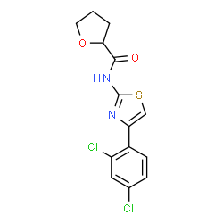 ChemSpider 2D Image | N-[4-(2,4-Dichlorophenyl)-1,3-thiazol-2-yl]tetrahydro-2-furancarboxamide | C14H12Cl2N2O2S