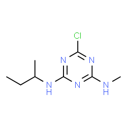 ChemSpider 2D Image | N-sec-Butyl-6-chloro-N'-methyl-1,3,5-triazine-2,4-diamine | C8H14ClN5