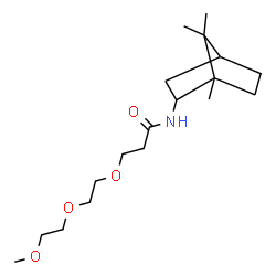 ChemSpider 2D Image | 3-(2-(2-Methoxyethoxy)ethoxy)-N-(1,7,7-trimethylbicyclo[2.2.1]hept-2-yl)propanamide | C18H33NO4