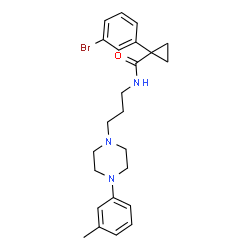 ChemSpider 2D Image | 1-(3-Bromophenyl)-N-{3-[4-(3-methylphenyl)-1-piperazinyl]propyl}cyclopropanecarboxamide | C24H30BrN3O