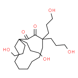 ChemSpider 2D Image | 3,3,12,12-Tetrakis(3-hydroxypropyl)-1,2-cyclododecanedione | C24H44O6