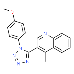 ChemSpider 2D Image | 3-[1-(4-Methoxyphenyl)-1H-tetrazol-5-yl]-4-methylquinoline | C18H15N5O