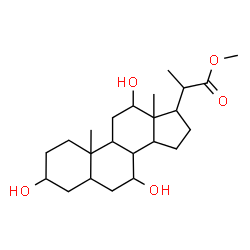 ChemSpider 2D Image | Methyl 2-(3,7,12-trihydroxy-10,13-dimethylhexadecahydro-1H-cyclopenta[a]phenanthren-17-yl)propanoate | C23H38O5