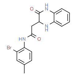 ChemSpider 2D Image | N-(2-Bromo-4-methylphenyl)-2-(3-oxo-1,2,3,4-tetrahydro-2-quinoxalinyl)acetamide | C17H16BrN3O2