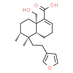 ChemSpider 2D Image | (4aR,5S,6R,8aS)-5-[2-(3-Furyl)ethyl]-8a-(hydroxymethyl)-5,6-dimethyl-3,4,4a,5,6,7,8,8a-octahydro-1-naphthalenecarboxylic acid | C20H28O4