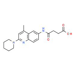 ChemSpider 2D Image | 3-{[4-METHYL-2-(PIPERIDIN-1-YL)QUINOLIN-6-YL]CARBAMOYL}PROPANOIC ACID | C19H23N3O3
