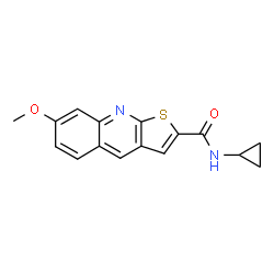 ChemSpider 2D Image | N-Cyclopropyl-7-methoxythieno[2,3-b]quinoline-2-carboxamide | C16H14N2O2S