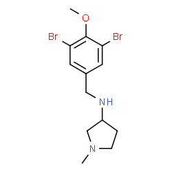 ChemSpider 2D Image | N-(3,5-Dibromo-4-methoxybenzyl)-1-methyl-3-pyrrolidinamine | C13H18Br2N2O