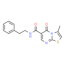 ChemSpider 2D Image | 3-Methyl-5-oxo-N-(2-phenylethyl)-5H-[1,3]thiazolo[3,2-a]pyrimidine-6-carboxamide | C16H15N3O2S