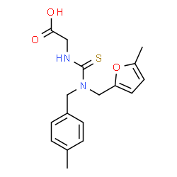 ChemSpider 2D Image | N-{(4-Methylbenzyl)[(5-methyl-2-furyl)methyl]carbamothioyl}glycine | C17H20N2O3S