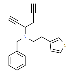 ChemSpider 2D Image | N-Benzyl-N-(2-(3-thienyl)ethyl)-1,5-hexadiyn-3-amine | C19H19NS