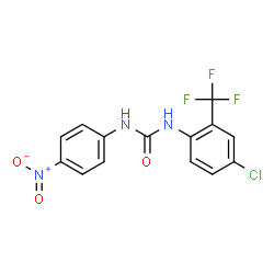 ChemSpider 2D Image | 1-[4-Chloro-2-(trifluoromethyl)phenyl]-3-(4-nitrophenyl)urea | C14H9ClF3N3O3