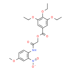 ChemSpider 2D Image | 2-[(4-Methoxy-2-nitrophenyl)amino]-2-oxoethyl 3,4,5-triethoxybenzoate | C22H26N2O9