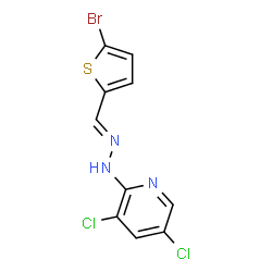 ChemSpider 2D Image | 2-{(2E)-2-[(5-Bromo-2-thienyl)methylene]hydrazino}-3,5-dichloropyridine | C10H6BrCl2N3S