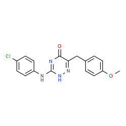 ChemSpider 2D Image | 3-[(4-Chlorophenyl)amino]-6-(4-methoxybenzyl)-1,2,4-triazin-5(2H)-one | C17H15ClN4O2