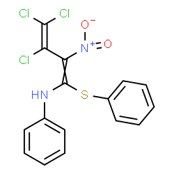 ChemSpider 2D Image | N-[3,4,4-Trichloro-2-nitro-1-(phenylsulfanyl)-1,3-butadien-1-yl]aniline | C16H11Cl3N2O2S
