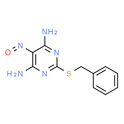 ChemSpider 2D Image | 2-(Benzylsulfanyl)-5-nitroso-4,6-pyrimidinediamine | C11H11N5OS