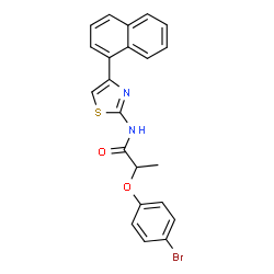 ChemSpider 2D Image | 2-(4-Bromophenoxy)-N-[4-(1-naphthyl)-1,3-thiazol-2-yl]propanamide | C22H17BrN2O2S
