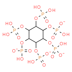 ChemSpider 2D Image | 5,6-Bis(phosphonooxy)-1,2,3,4-cyclohexanetetrayl tetrakis[hydrogen (phosphate)] | C6H14O24P6