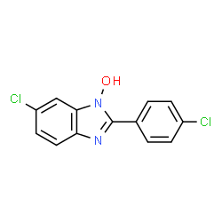 ChemSpider 2D Image | 6-Chloro-2-(4-chlorophenyl)-1H-benzimidazol-1-ol | C13H8Cl2N2O