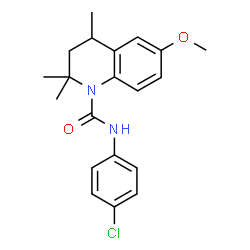 ChemSpider 2D Image | N-(4-Chlorophenyl)-6-methoxy-2,2,4-trimethyl-3,4-dihydro-1(2H)-quinolinecarboxamide | C20H23ClN2O2