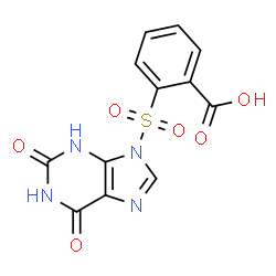 ChemSpider 2D Image | 2-[(2,6-Dioxo-1,2,3,6-tetrahydro-9H-purin-9-yl)sulfonyl]benzoic acid | C12H8N4O6S