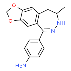 ChemSpider 2D Image | 4-(8-Methyl-8,9-dihydro-7H-[1,3]dioxolo[4,5-h][2,3]benzodiazepin-5-yl)aniline | C17H17N3O2