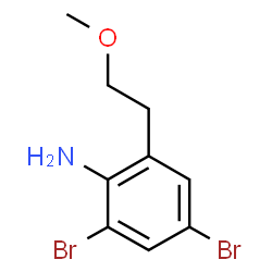 ChemSpider 2D Image | 2,4-Dibromo-6-(2-methoxyethyl)aniline | C9H11Br2NO