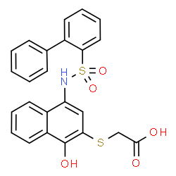 ChemSpider 2D Image | ({4-[(2-Biphenylylsulfonyl)amino]-1-hydroxy-2-naphthyl}sulfanyl)acetic acid | C24H19NO5S2