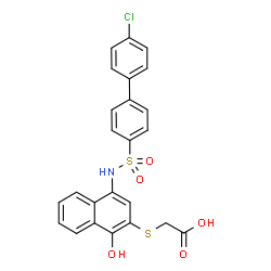 ChemSpider 2D Image | [(4-{[(4'-Chloro-4-biphenylyl)sulfonyl]amino}-1-hydroxy-2-naphthyl)sulfanyl]acetic acid | C24H18ClNO5S2