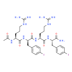 ChemSpider 2D Image | N~2~-Acetyl-L-arginyl-4-iodo-D-phenylalanyl-L-arginyl-4-iodo-L-phenylalaninamide | C32H45I2N11O5