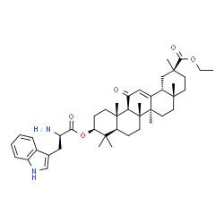 ChemSpider 2D Image | Ethyl (3beta)-11-oxo-3-(D-tryptophyloxy)olean-12-en-30-oate | C43H60N2O5