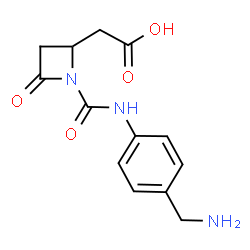 ChemSpider 2D Image | (1-{[4-(Aminomethyl)phenyl]carbamoyl}-4-oxo-2-azetidinyl)acetic acid | C13H15N3O4