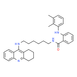 ChemSpider 2D Image | 2-[(2,3-Dimethylphenyl)amino]-N-[6-(1,2,3,4-tetrahydro-9-acridinylamino)hexyl]benzamide | C34H40N4O