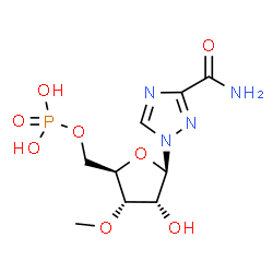 ChemSpider 2D Image | 1-(3-O-Methyl-5-O-phosphono-beta-D-ribofuranosyl)-1H-1,2,4-triazole-3-carboxamide | C9H15N4O8P