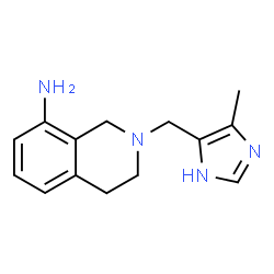 ChemSpider 2D Image | 2-[(4-Methyl-1H-imidazol-5-yl)methyl]-1,2,3,4-tetrahydro-8-isoquinolinamine | C14H18N4